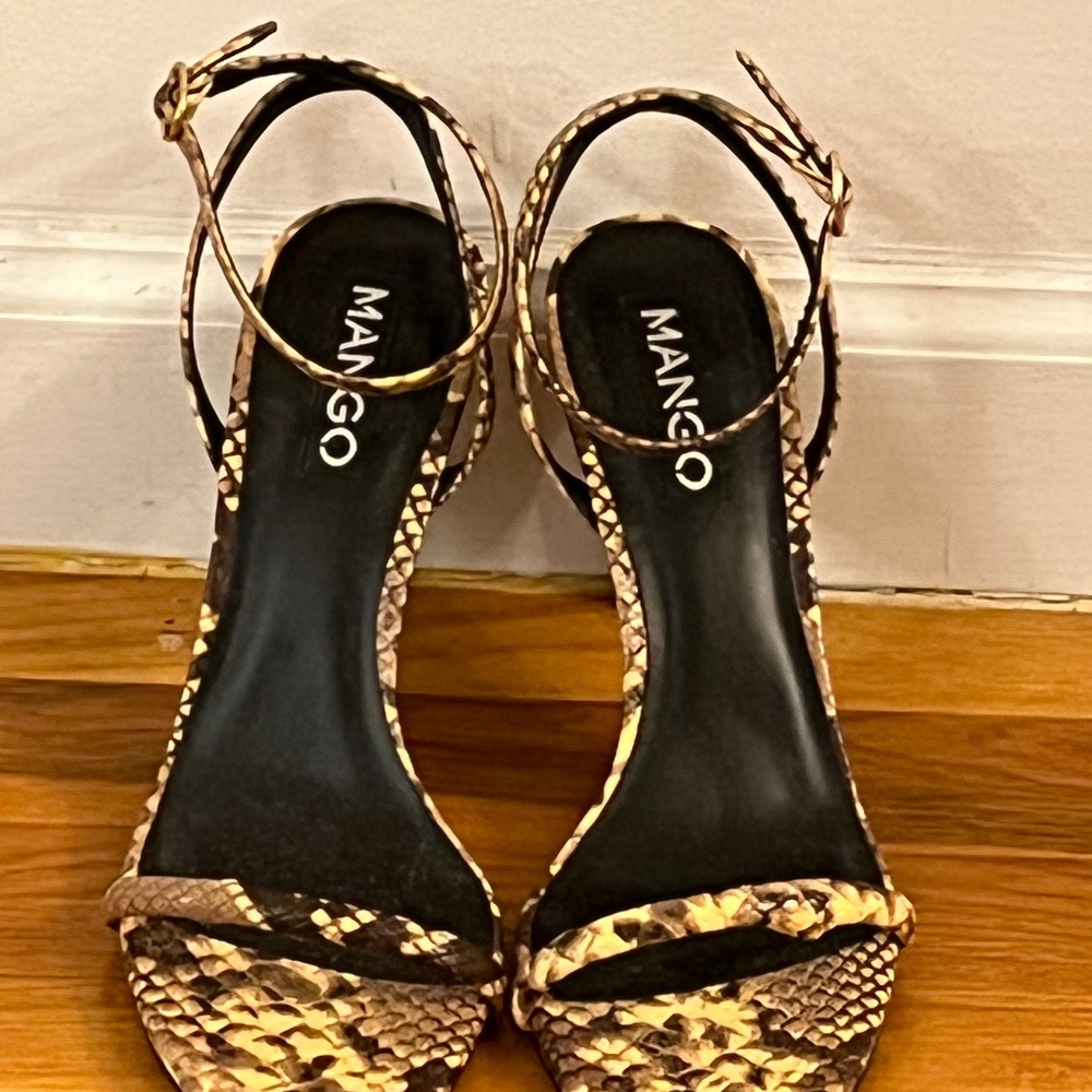 Mango faux snakeskin sandals size 41